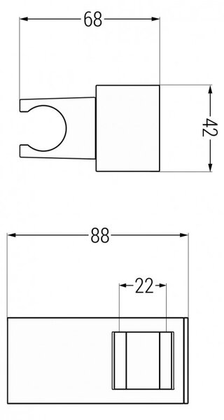 Mexen душов държач, черен - 79355-70