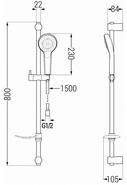 Mexen Alexa DQ40 комплект за душ - черен - 71214DQ40-70