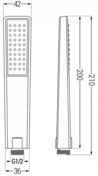 Mexen Uno DR33 вграден душов комплект, черен - 71435DR33-70