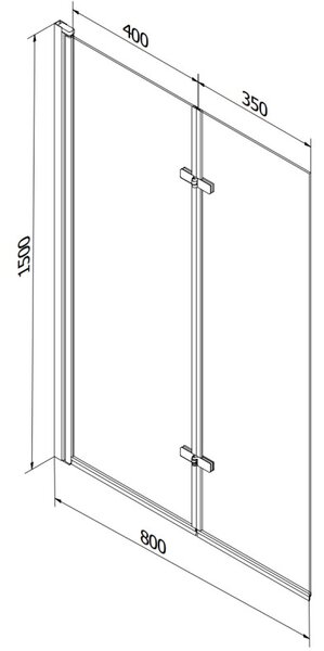 Mexen Castor душ стенд 2-крила 80 x 150 см, прозрачен, златен - 892-080-002-50-00