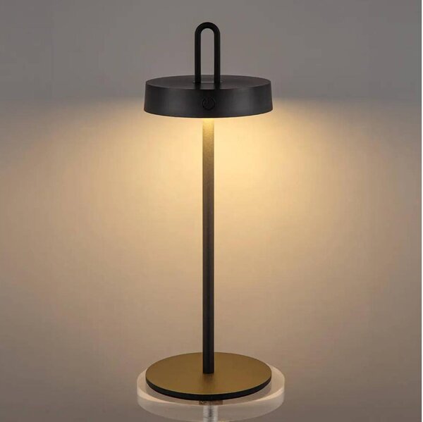 LED димируема външна акумулаторна сензорна настолна лампа SHINE LED/1,5W/3,7V 3000 mAh IP44 черна