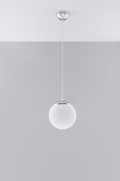 Sollux SL.0263 - Полилей на кабел UGO 1xE27/15W/230V Ø 20 см бял/лъскав хром