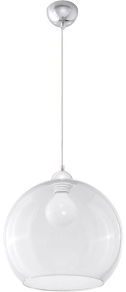 Sollux SL.0248 - Полилей BALL на кабел 1xE27/15W/230V Ø 30 см, прозрачен/лъскав хром