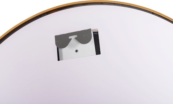 Кръгло стенно огледало от алуминий в златист цвят - led осветление φ60x3см