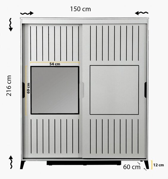 Шкаф Pasific Home Fuga - 150 Блестящо бял шкаф
