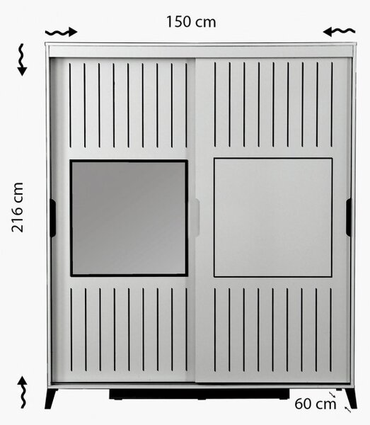 Шкаф Pasific Home Fuga - 150 Блестящо бял шкаф
