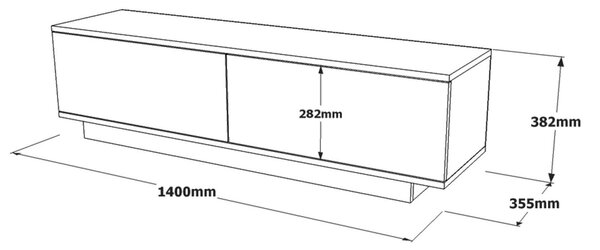 Телевизионен шкаф FN1 Бял 140x38.2x35.5 cm