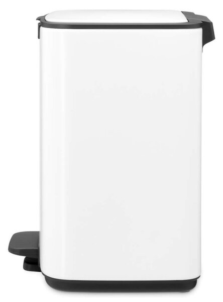 Кош за боклук Brabantia Bo Pedal 1010118, 7 л, Плавно затваряне, Гумирана основа, Бял