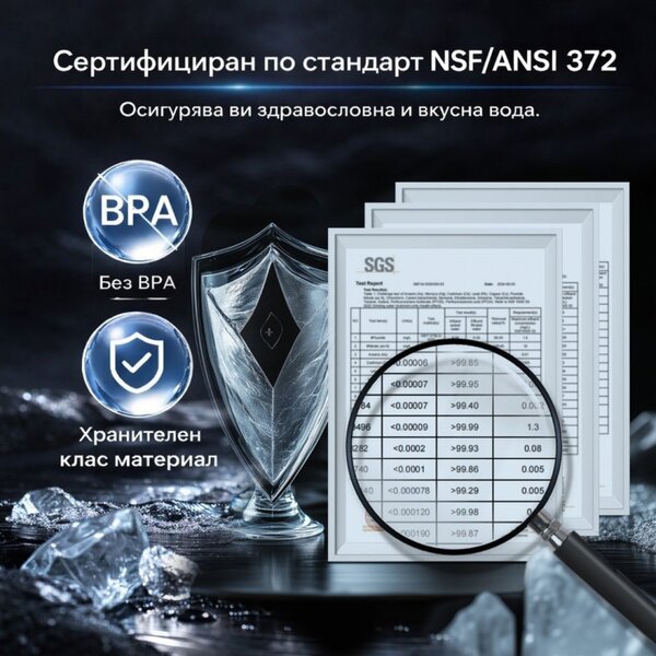 Филтър Aerospace-grade RO за NatureFlow Y6 Ultra, Обратна осмоза, Премахва олово, вируси и др, Без BPA, Бял