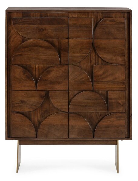 Кафяво шкафче от масивно манго 90x120x40 cm Trisha – MOME