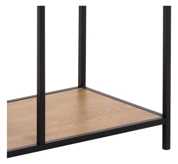 Библиотека от дъбов декор в черен и естествен цвят 77x185x35 cm Seaford – Actona