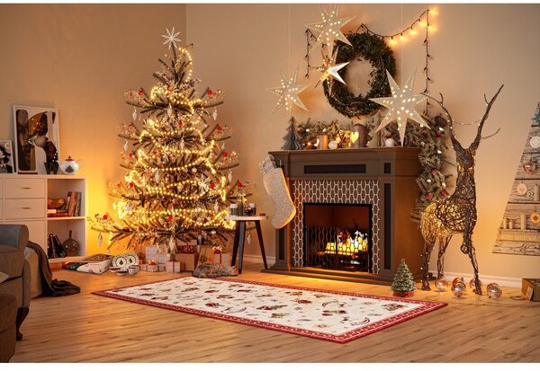 Червена пътека с коледен мотив със смес от памук 80x200 cm Toy's Delight Red Christmas – Villeroy&Boch