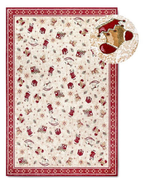 Червен килим с коледен мотив със смес от памук 160x230 cm Toy's Delight Red Christmas – Villeroy&Boch
