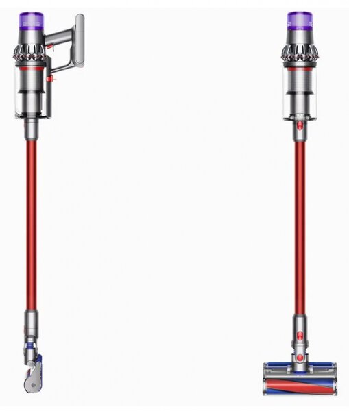 Вертикална прахосмукачка Dyson V11 Fluffу 476550-01 2в1, 185AW, 0.54 л, 125 000 об/мин, Автономия 60 мин, 3 режима, LCD, Никел/червен