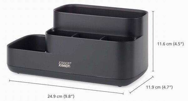 Органайзер за баня Joseph Joseph EasyStore 70600, 5 отделения, 24.9х12 см, Неплъзгаща се основа, Черен
