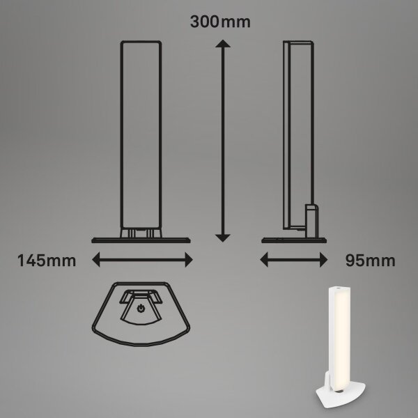 Briloner 7474-016 - LED външна настолна лампа, 7W, 5V, 3000K, бяла