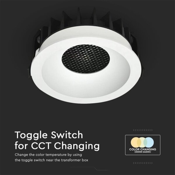 LED вградено осветително тяло 24W 230V 3000/4000/6400K Ø13,5 см бяло