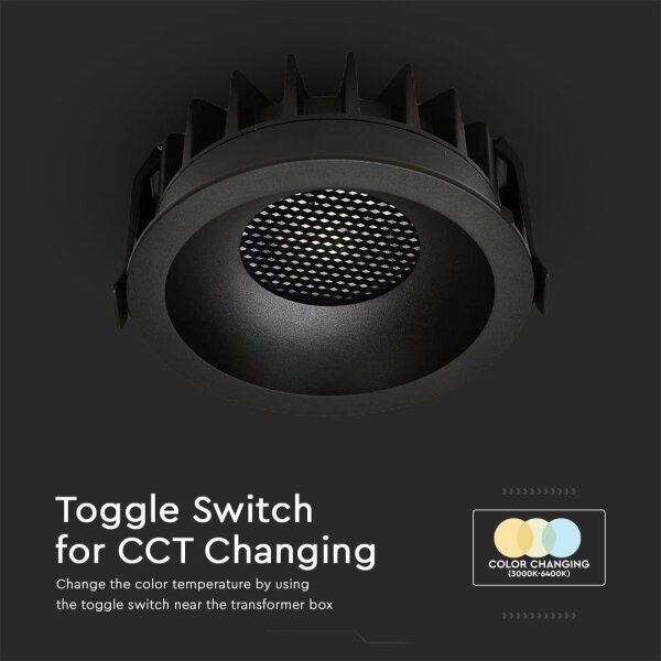 LED Лампа за окачен таван LED/18W/230V 3000/4000/6400K ø 10,6 см черен
