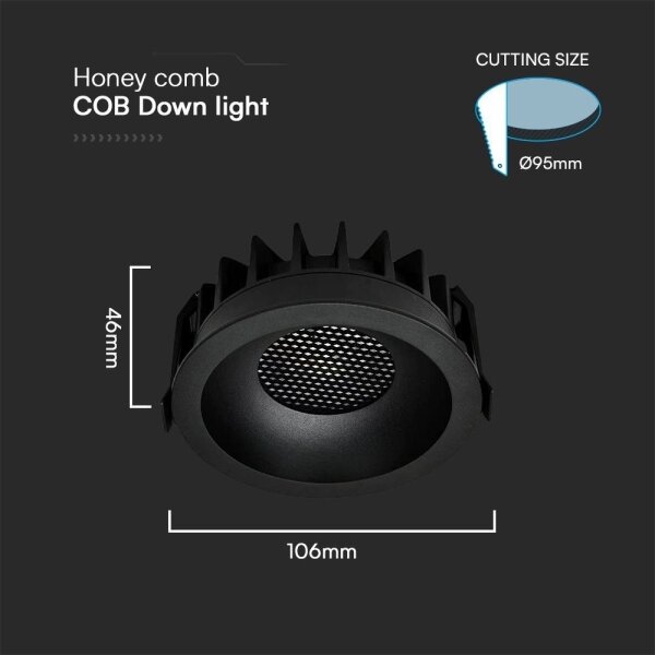 LED Лампа за окачен таван LED/18W/230V 3000/4000/6400K ø 10,6 см черен