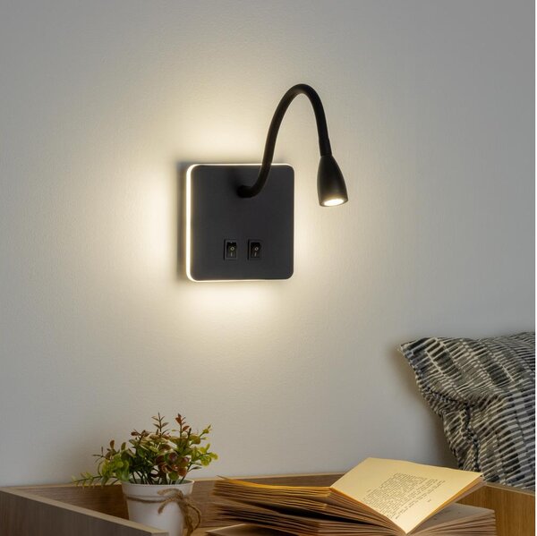 Brilagi - LED Гъвкав аплик MAYA Double LED/4W/230V + LED/3W черен