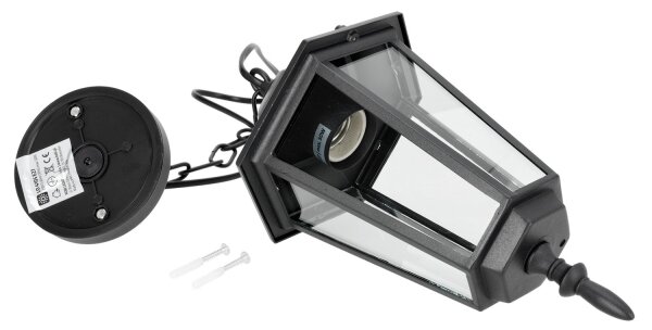 Екстериорен висящ полилей 1xE27/60W/230V черен