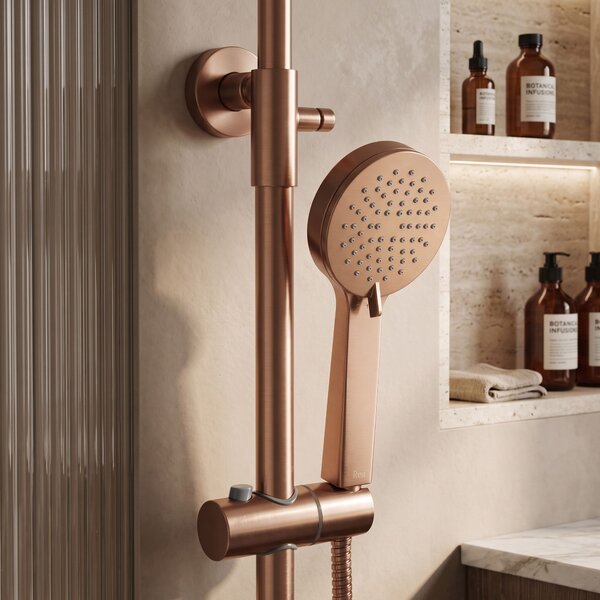 Комплект за душ с термостат Rea Parot Light Brush Copper