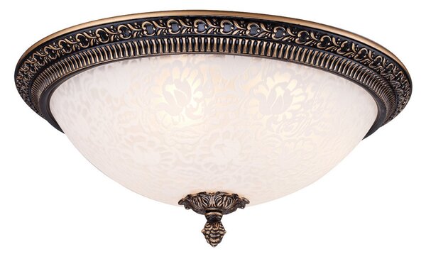 Maytoni Лампа за таван Pascal, бронз антик Ø 37 cm стъкло/метал, Затъмняване, Бронзов / античен месинг, Дневна/трапезария, Стъкло, Къща в провинцията / Рустик