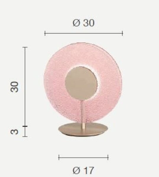 Настолна лампа ONDALUCE CANDY/TRASP, LED, стъклена, Ф300мм, 9W, 3000K, прозрачно стъкло