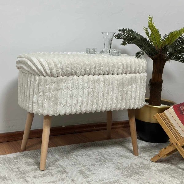 Табуретка MOLIS 35x60 см бяла