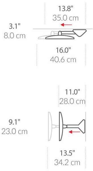 Стенно/козметично огледало със светлина/увеличително ø 20 cm Sensor – simplehuman