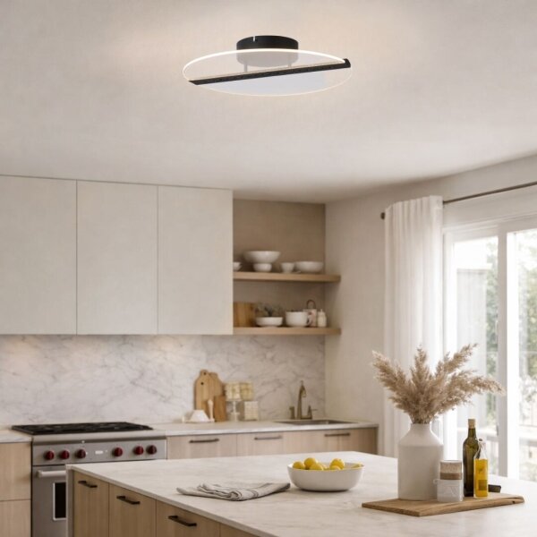 Rabalux 71483 - LED таванно осветително тяло NORAEL LED/20W/230V 3000 pr. 41 cm черно/прозрачно