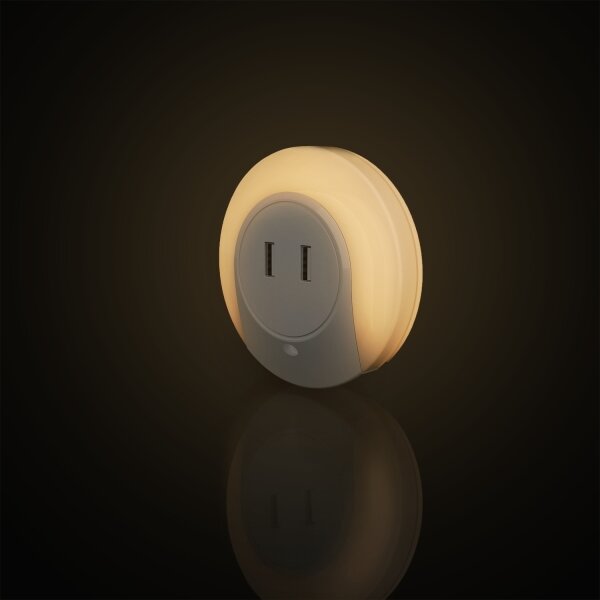 Aigostar - LED нощна лампа за контакт с USB LED/0,4W/230V