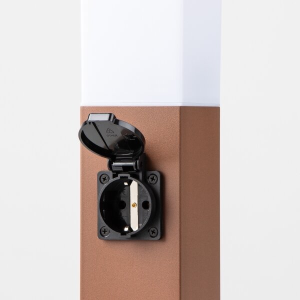 Brilagi - Външна лампа NOVA с 2 SCHUKO контакта, 1xE27/15W/230V, 40 см, IP44, кафява