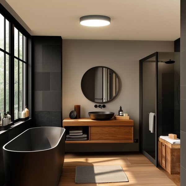 Brilagi - LED таванно осветително тяло за баня POOL LED/36W/230V Ø 40 см IP54 черно