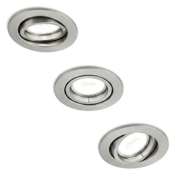 Philips - Комплект 3x вградени осветителни тела PERIDOT 1xGU10/7W/230V сребрист