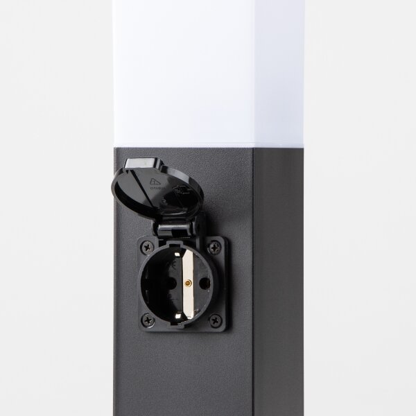 Brilagi - Външна лампа NOVA с 2 SCHUKO контакта, 1xE27/15W/230V, 40 см, IP44, черна