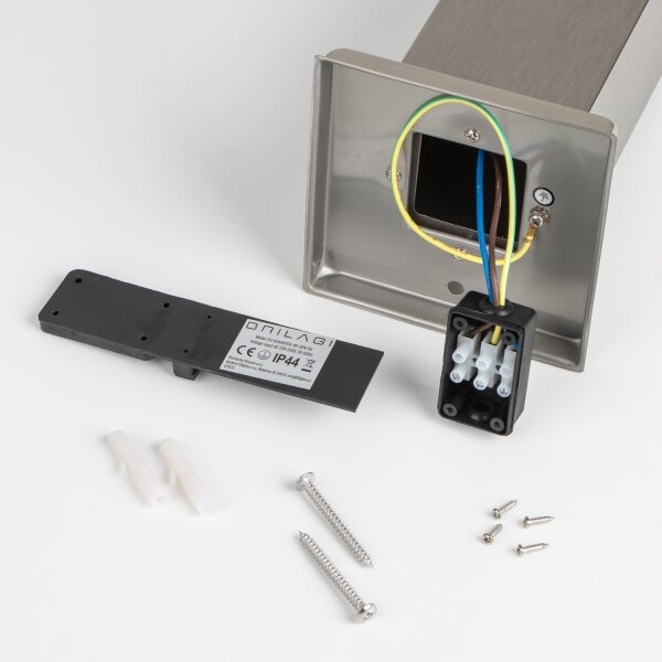 Brilagi - Външна лампа NOVA с 2 SCHUKO контакта, 1xE27/15W/230V, 40 см, IP44, хром