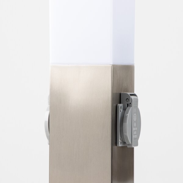 Brilagi - Външна лампа NOVA с 2 SCHUKO контакта, 1xE27/15W/230V, 40 см, IP44, хром