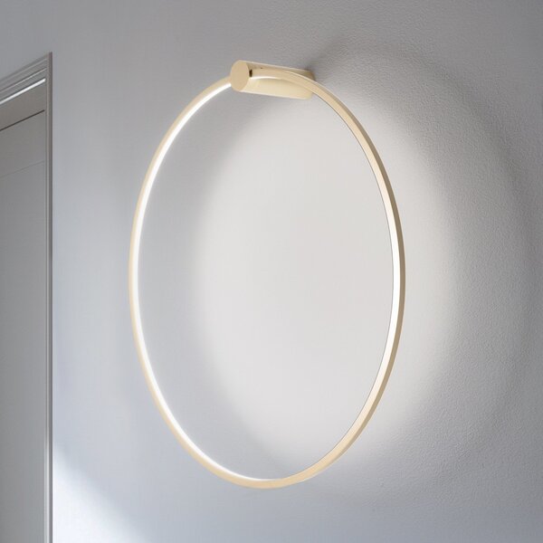 Milagro Lighting LED стенна лампа Saturno, златна, Ø 80 cm, метал, 4000 K, Злато / месинг, Дневна/трапезария, Алуминий, Модерен