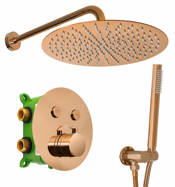 ДУШ СИСТЕМА за вграден монтаж Rea LUNGO MILER COPPER + BOX