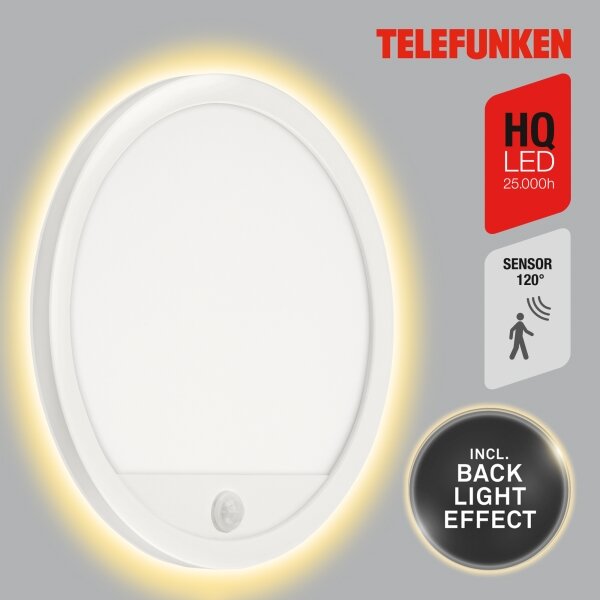 Telefunken 313706TF-LED Екстериорен аплик със сензор LED/15W/230V IP44