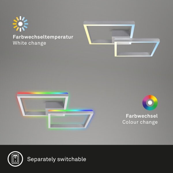 Brilo - LED RGBW Димируем полилей за повърхностен монтаж FRAME 2xLED/17W/230V 2700-6500K + д.у