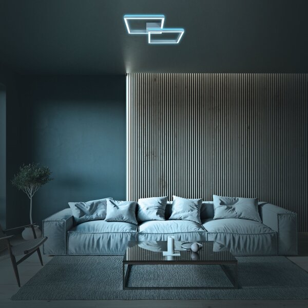 Brilo - LED RGBW Димируем полилей за повърхностен монтаж FRAME 2xLED/17W/230V 2700-6500K + д.у