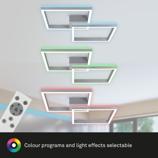 Brilo - LED RGBW Димируем полилей за повърхностен монтаж FRAME 2xLED/17W/230V 2700-6500K + д.у