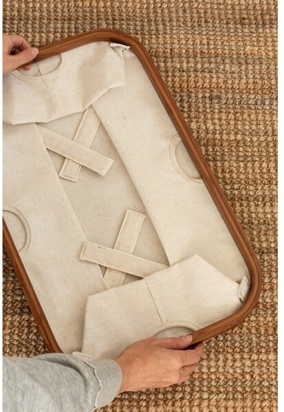 Кремав текстилен сгъваем кош за пране Bamboo/Linen – Bigso