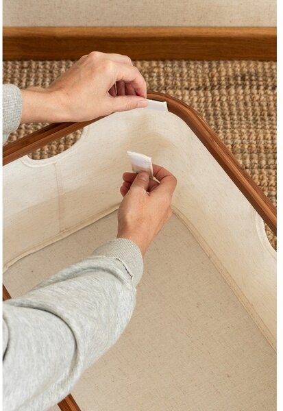 Кремав текстилен сгъваем кош за пране Bamboo/Linen – Bigso