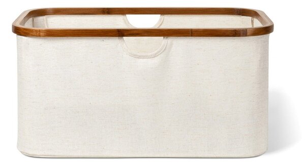 Кремав текстилен сгъваем кош за пране Bamboo/Linen – Bigso