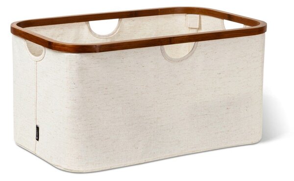 Кремав текстилен сгъваем кош за пране Bamboo/Linen – Bigso