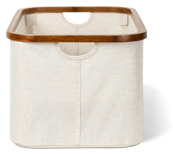 Кремав текстилен сгъваем кош за пране Bamboo/Linen – Bigso