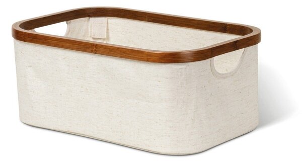 Кремава текстилна кутия за съхранение 38x26x16 cm Bamboo/Linen – Bigso